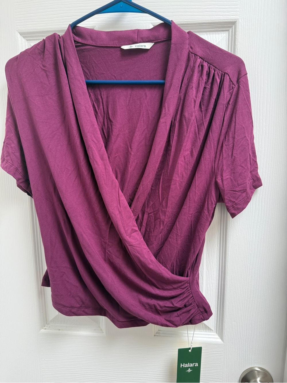 Halara Women's v-neck short sleeve work blouse